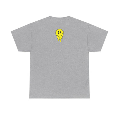 Smiley Melt Tee — "Happy Face" Dripping yellow Graphic T-Shirt