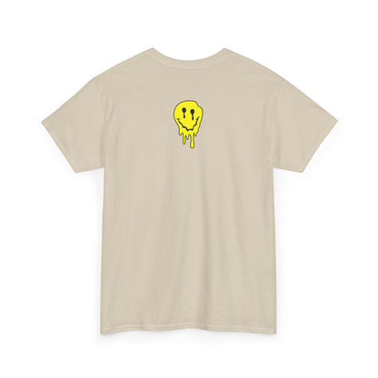 Smiley Melt Tee — "Happy Face" Dripping yellow Graphic T-Shirt